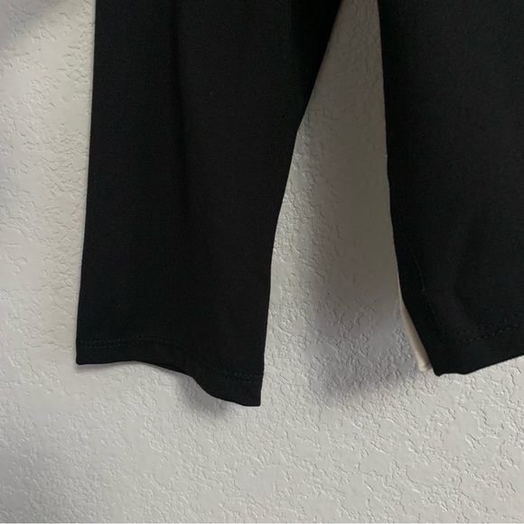 Lisa Bayne Top Womens S Colorblock Artsy Boxy Ponte Knit Lagenlook Black Cream - Picture 6 of 15